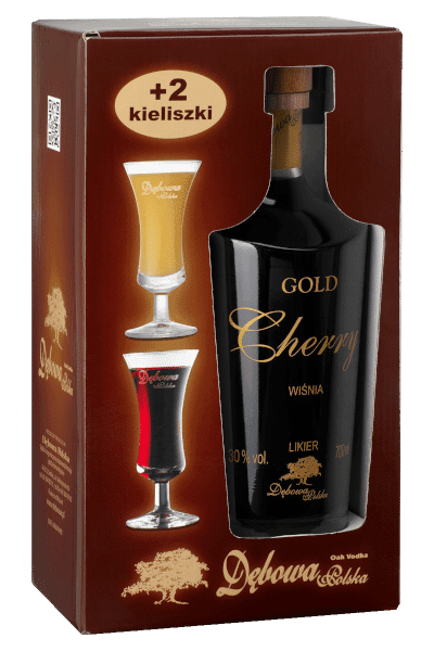 Likier Wiśniowy Gold Cherry 0,7l + 2 kieliszki