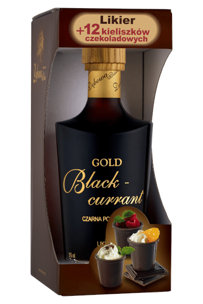 likier czarna porzeczka 0 7 w etui z kieliszkami czekoladowymi