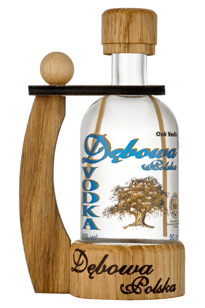 wódka dębowa 0 05 z uchwytem drewnianym