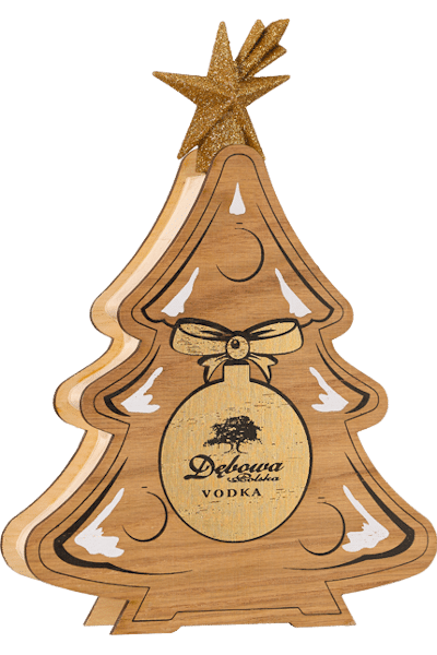 wódka dębowa 0 1 w opakowaniu w kształcie choinki