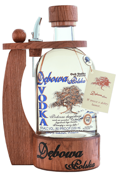 wódka dębowa 0 5 z uchwytem drewnianym