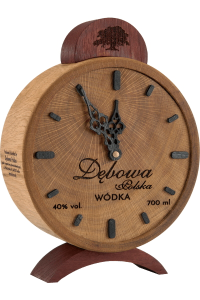 wódka dębowa 0 7 w opakowaniu w kształcie budzika