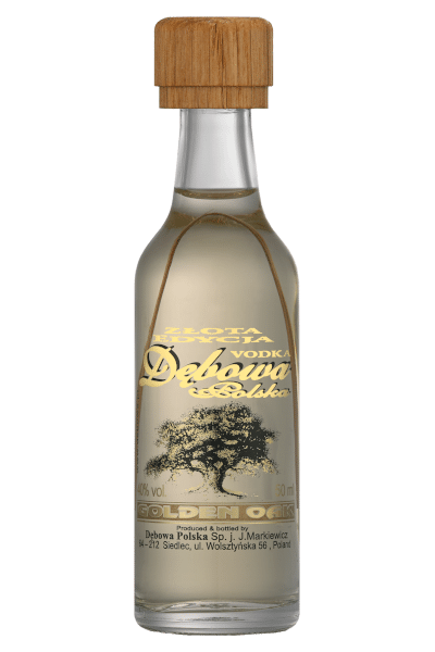 wódka dębowa golden 0 05 w smukłej butelce miniaturce