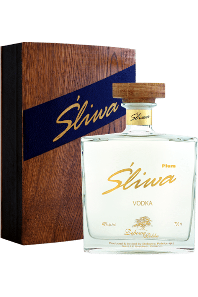 wódka śliwa 0 7 w drewnianej szkatułce